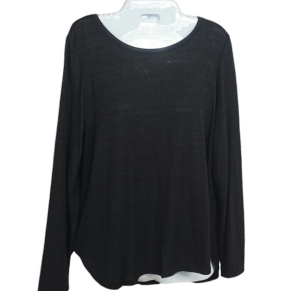 Tahari Black Semi Sheer Tee - Picture 2 of 8